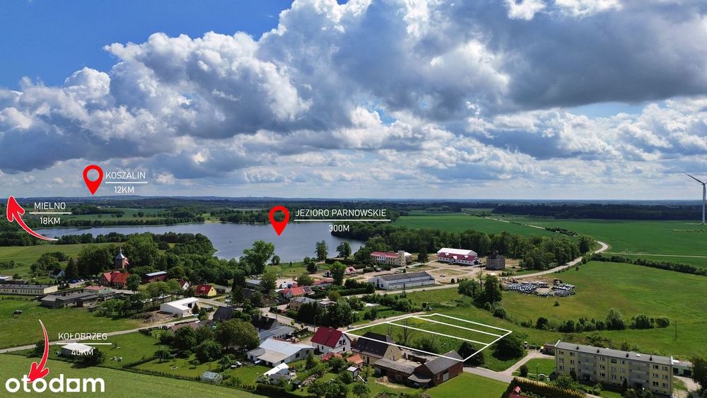 Działki w Parnowie, blisko jezioro, do  Koszalina 7 min.