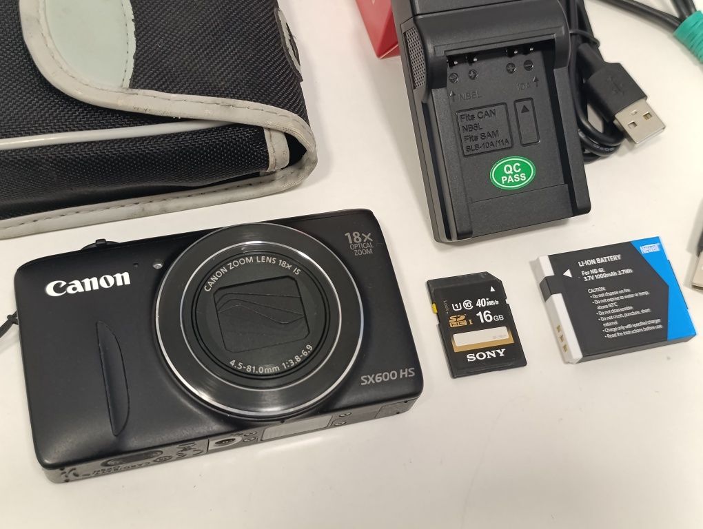 Aparat cyfrowy CANON PowerShot SX600 HS WiFi NFC 16mp x18 fHD Japan
