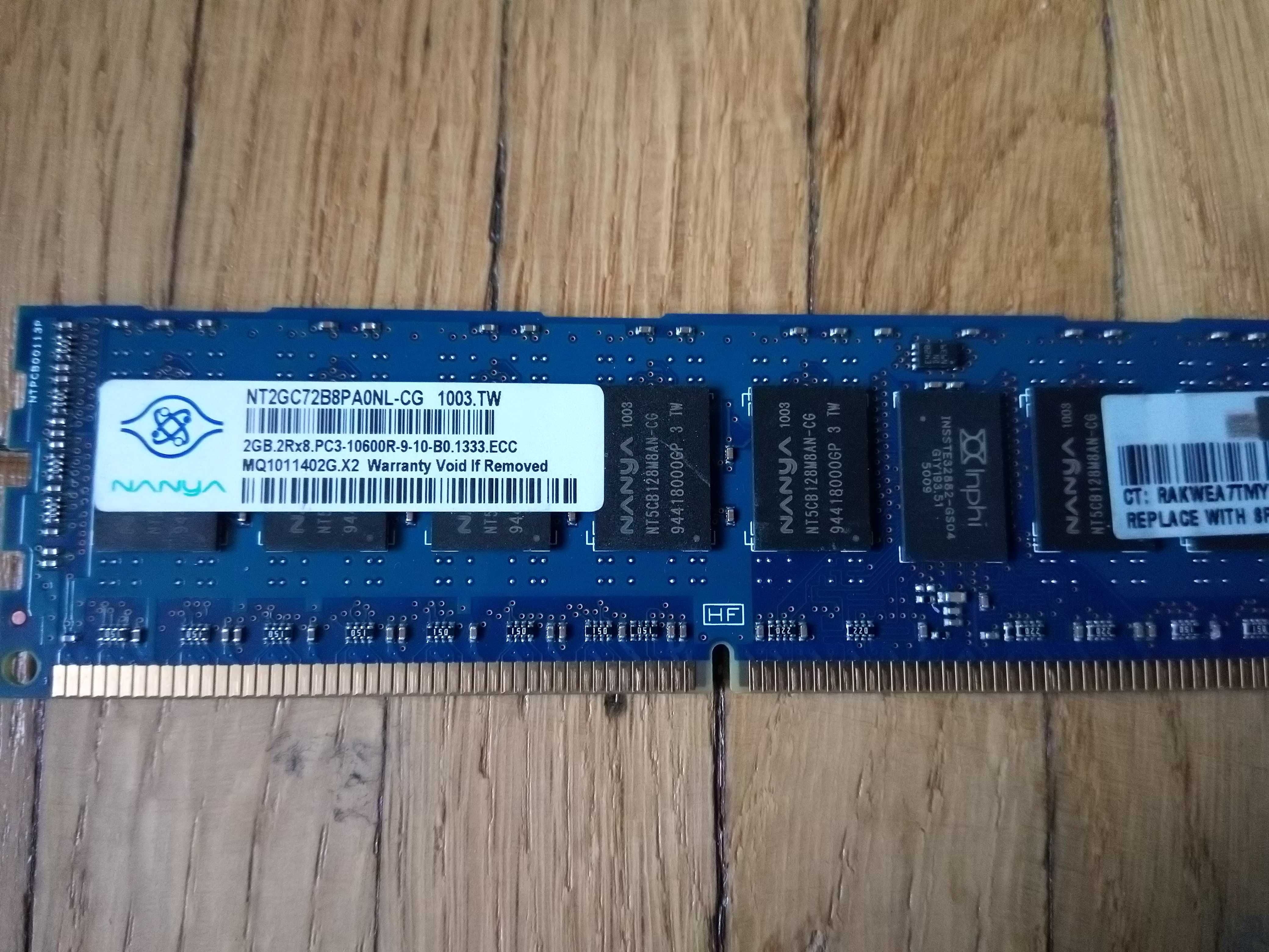 Оперативна  память  2gb 2rx8 pc3-10600r-9-10   DDR3   серверна