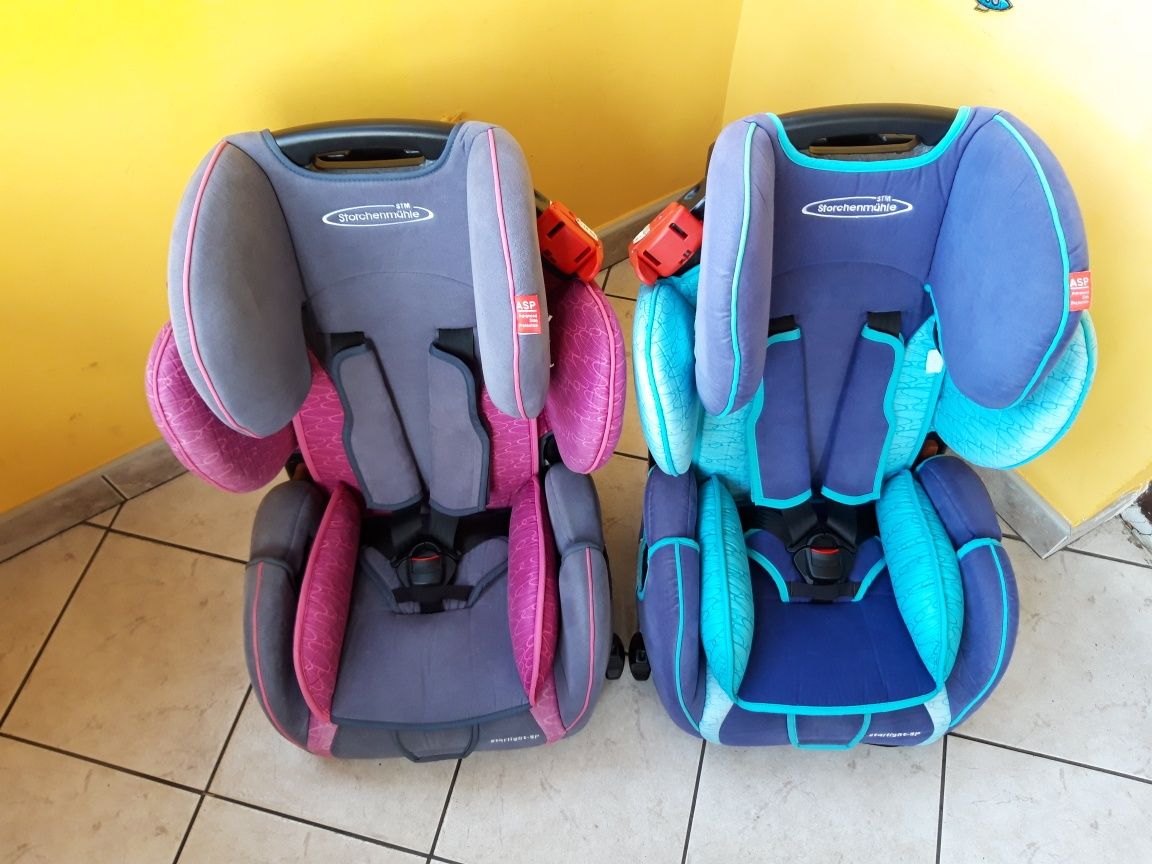 Foteliki samochodowe STM Storchenmühle od 9 do 36kg bez isofix.