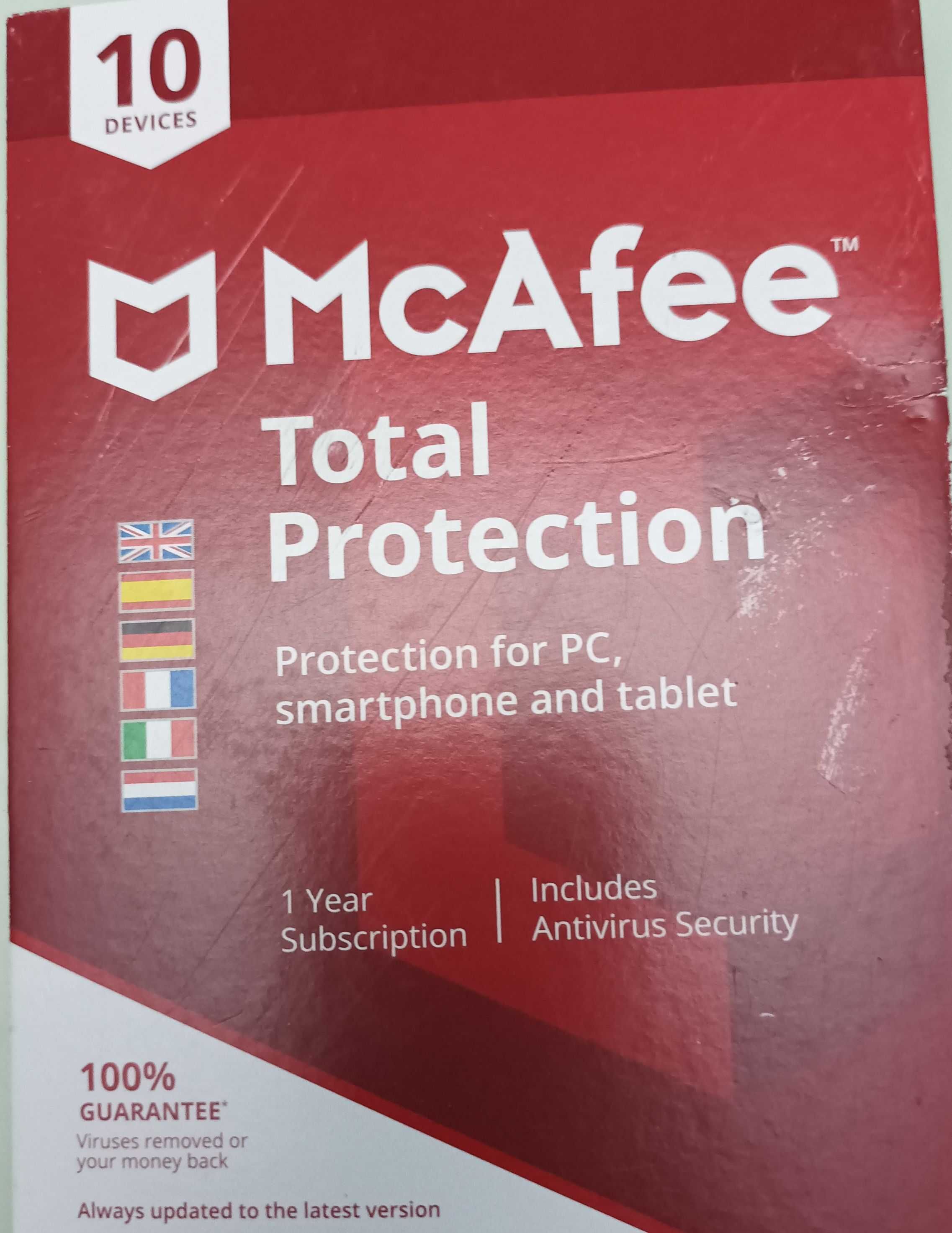 ANTIVIRUS Licença McFee 1 Ano 10 Aparelhos