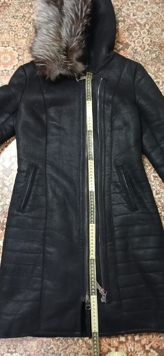 Дубленка натуральная.. мех чернобурка
