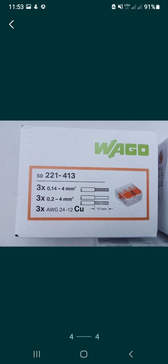 Złączki elektryczne  WAGO-uniwersalne  drut/linka