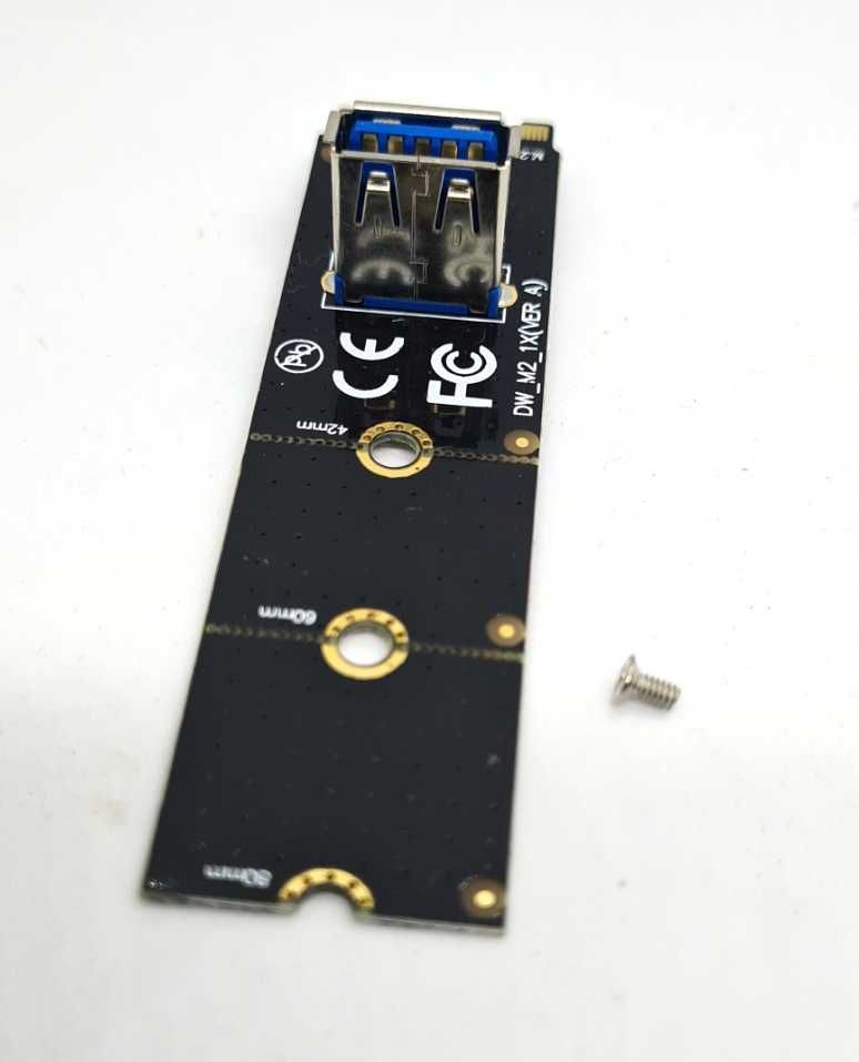 Райзер M2 переходник  ЧЕРНЫЙ->USB3.0 под райзер M.2 PCI-E м2