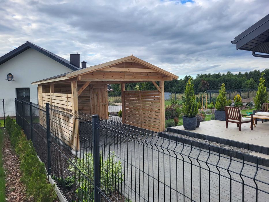 wiata garażowa, garaż, magazyn, drewno, opał