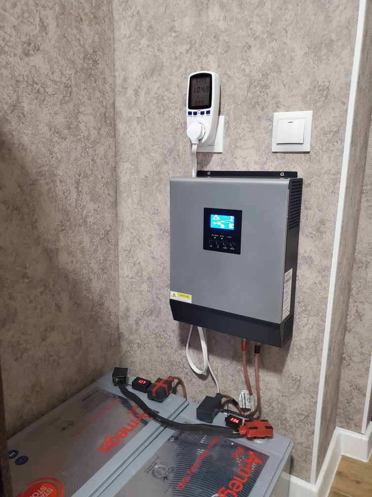 Комплект гібридний інвертор PowMr 3000VA/2400W та акумулятори
