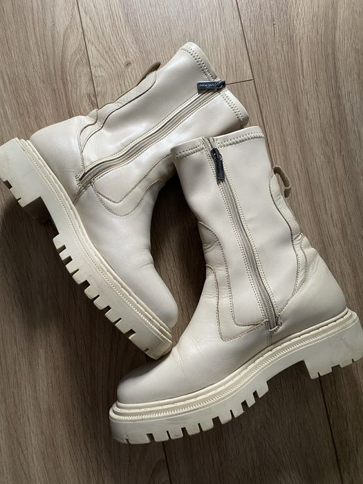 Botki skórzane z zamkiem