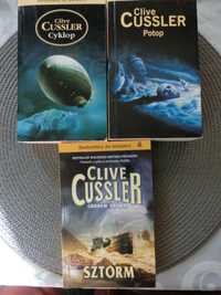 Clive Cussler -Cyklop,Potop Sztorm- zestaw 3 książek.