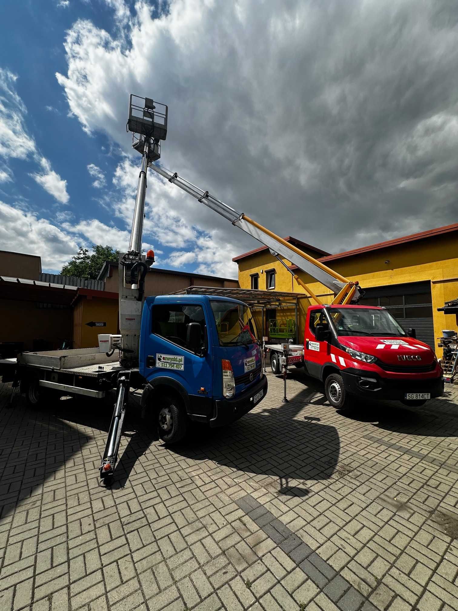 Podnośnik koszowy podest nożycowy zwyżka do 35m z operatorem lub bez