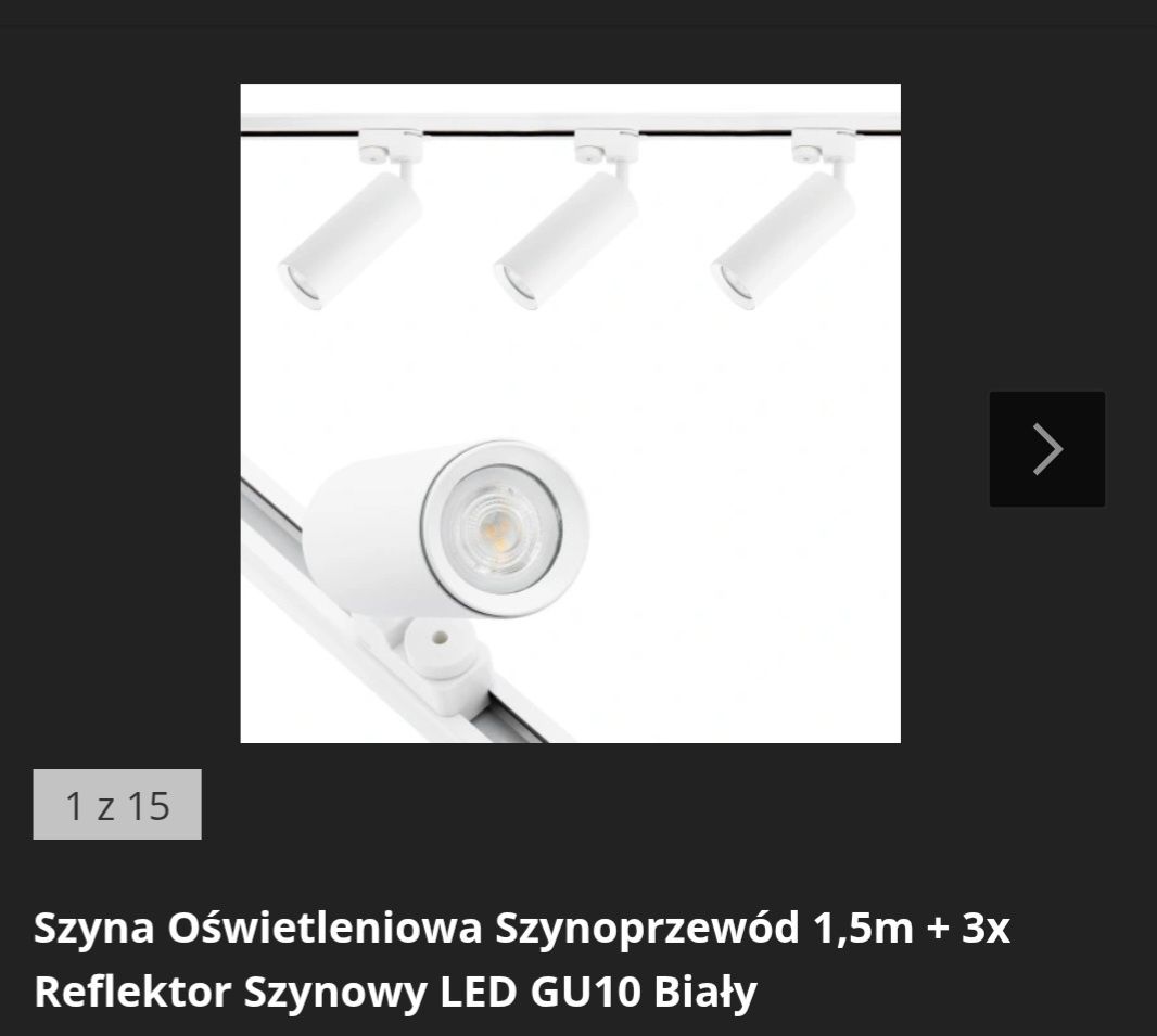 Reflektor szynowy biały GU10