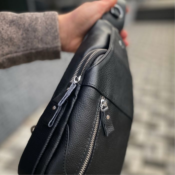 Чоловіча нагрудна шкіряна сумка слінг через плече Rogue