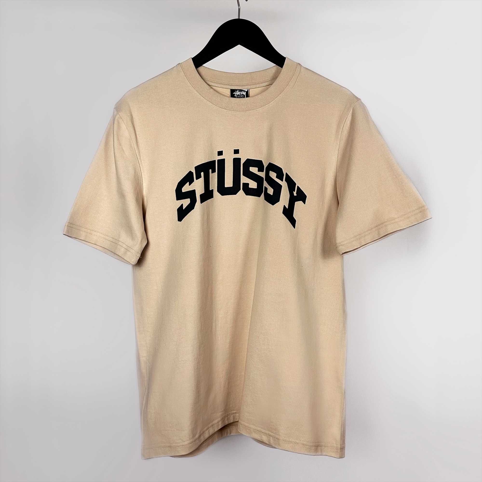 Stussy block spot tee бежевая футболка стасси стусси