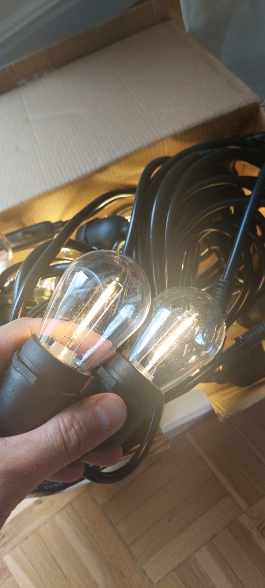 Nowa girlanda łańcuch świetlny 15m LED na balkon taras ogród camping