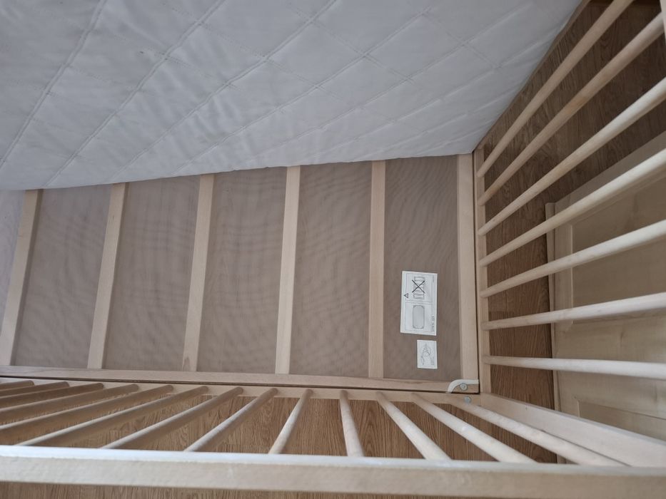 Łóżeczko niemowlęce drewniane Singlar 120x60 + materac