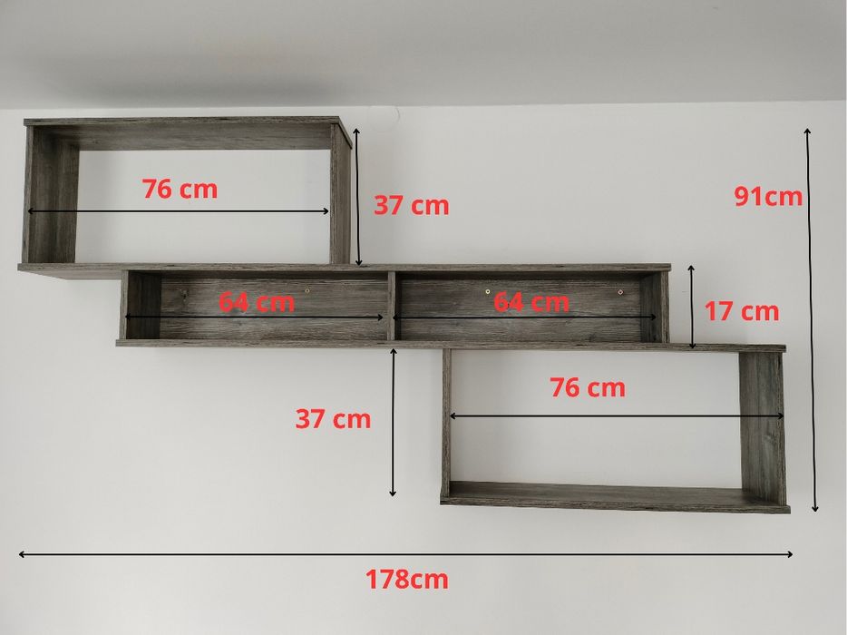 Półka wisząca szara