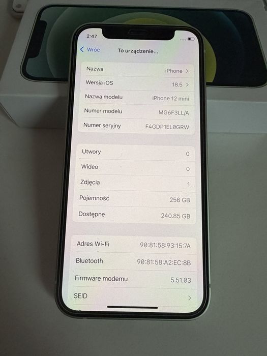 iPhone 12 mini 256gb Green Jak Nowy Bateria 93% od nowości