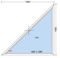 okno PCV trójkąt trójkątne witryna 1500x1500