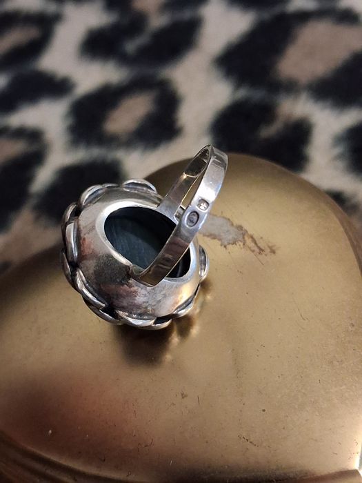 Stary srebrny pierścionek warmet