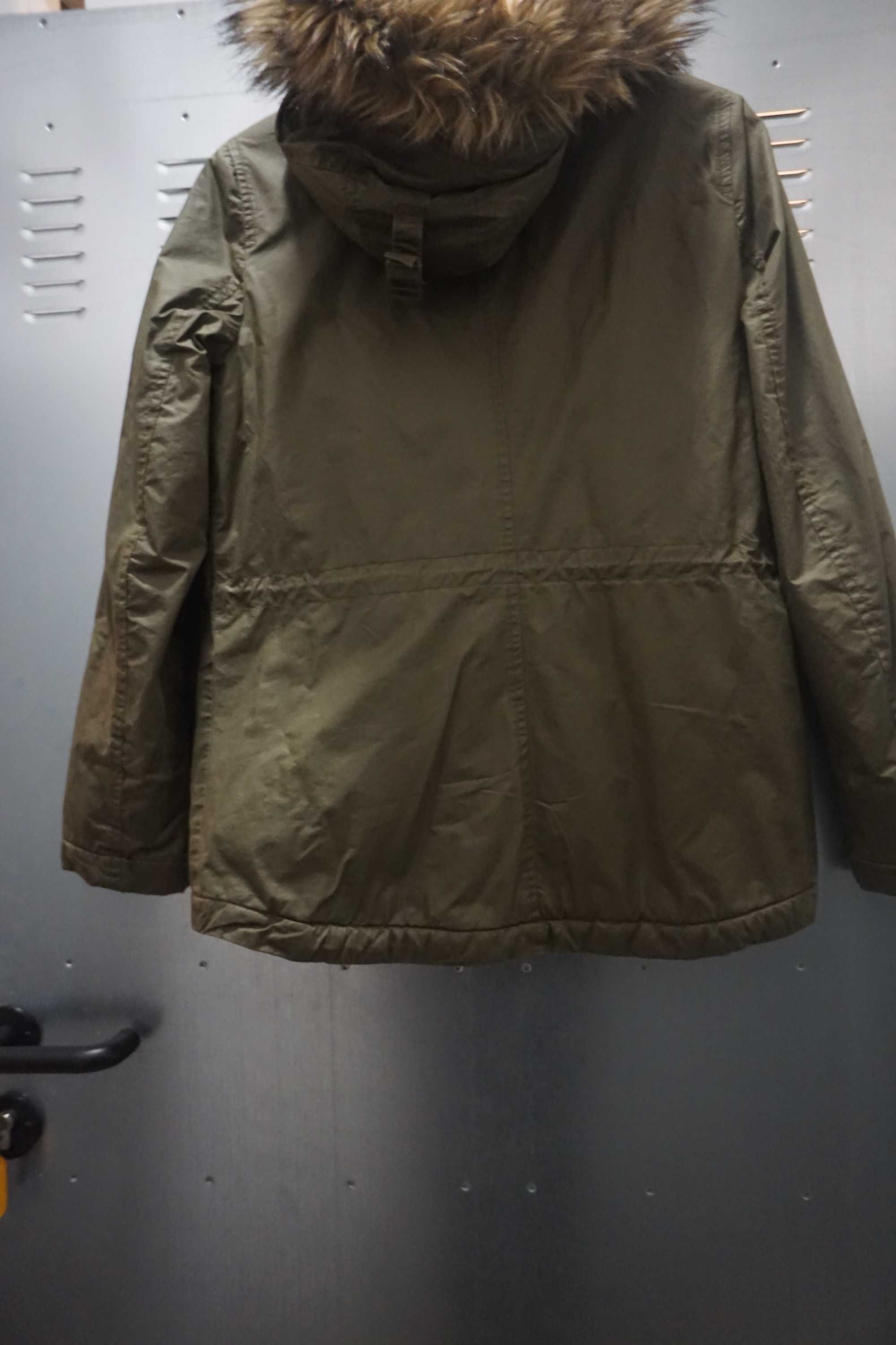 Ciepła  kurtka damska H&M khaki S 36