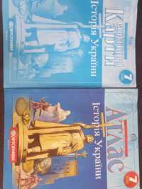 Атлас+ контурна катра з історії  та географії 7 кл.