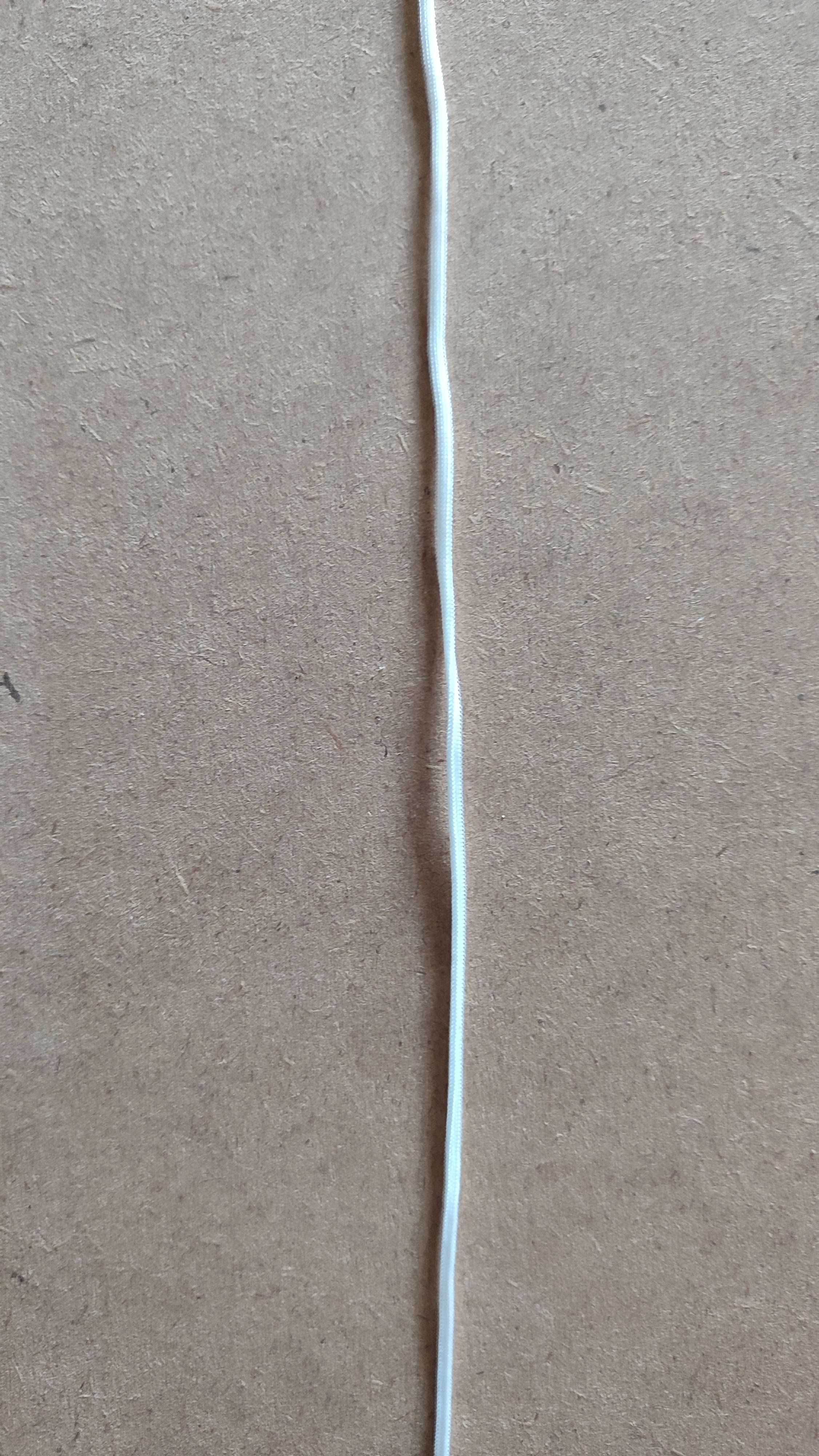 Gumka 3 mm, biała, gumosznurek, sznurek elastyczny