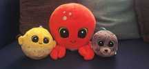 Conjunto lote Peluches o bando do mar caranguejo foca peixe balão