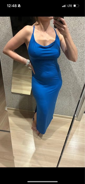 Dluga niebieska sukienka Sinsay XS/34 nowa z metka