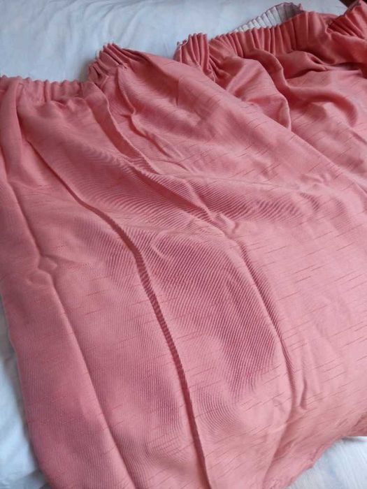 Zasłony duże koralowy róż 2 sztuki