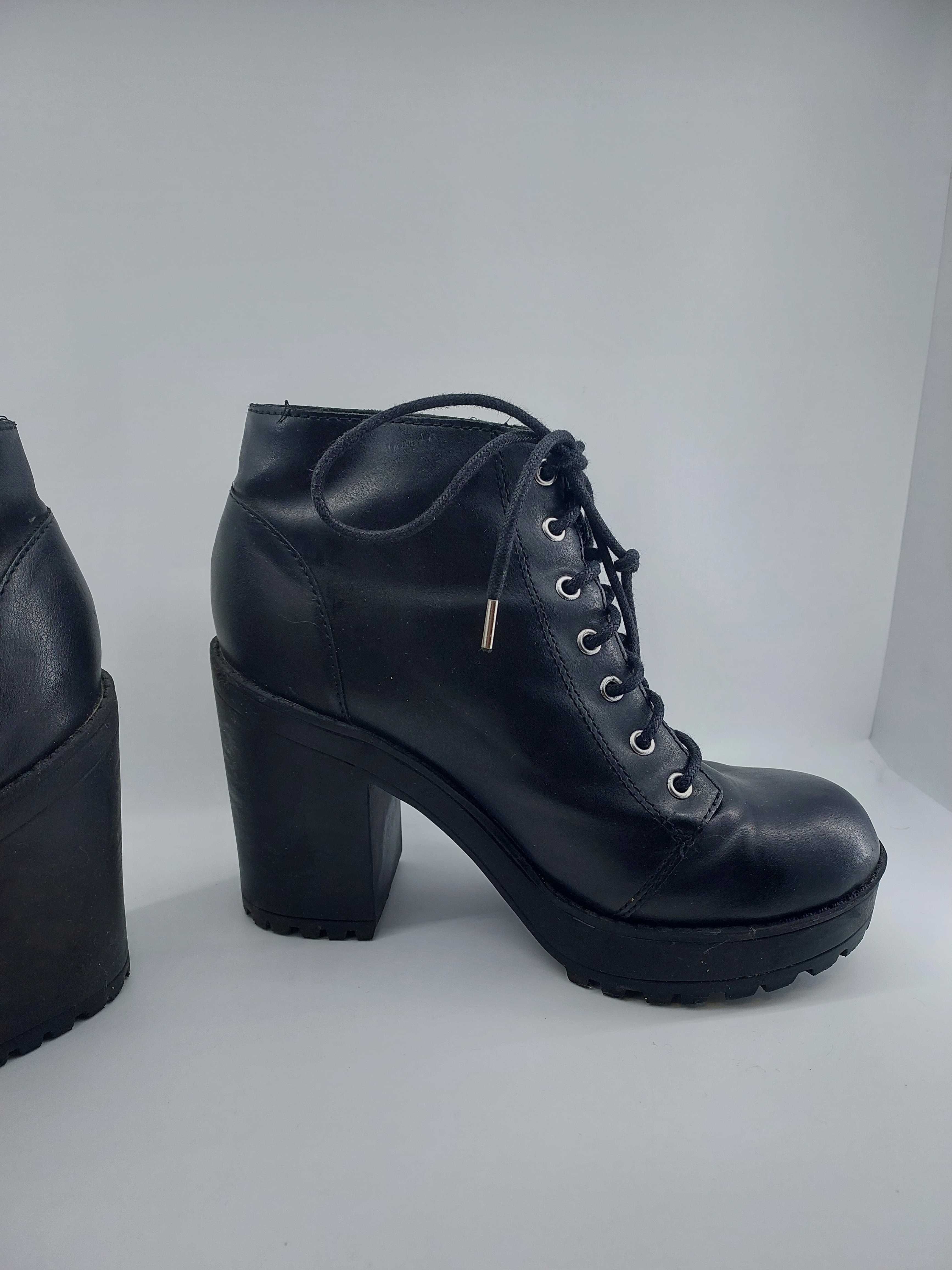 H&M czarne botki wiązane sznurowane 39 *2
