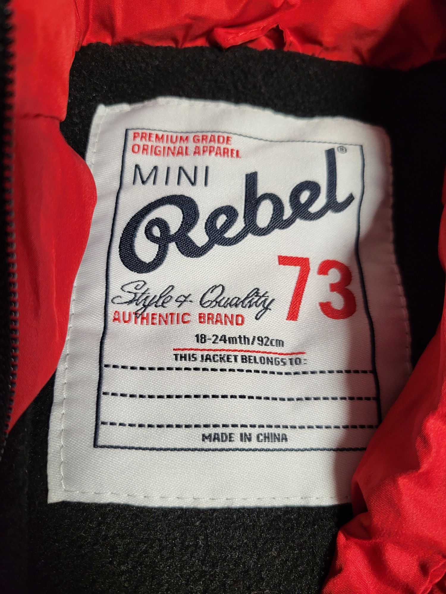 Zimowa kurtka Rebel roz 92 czerwona