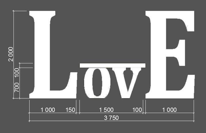 Букви "Love"фотосесії фотозона декор лове(love story)великі букви love
