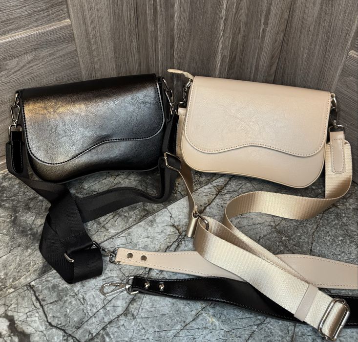 Жіноча сумка в бежевому та чорному кольорі, женская сумка
