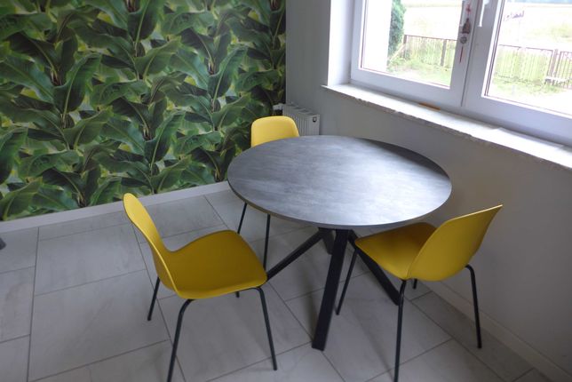 Stół okrągły kuchnia jadalnia IKEA MARIEDAMM + 3 krzesła