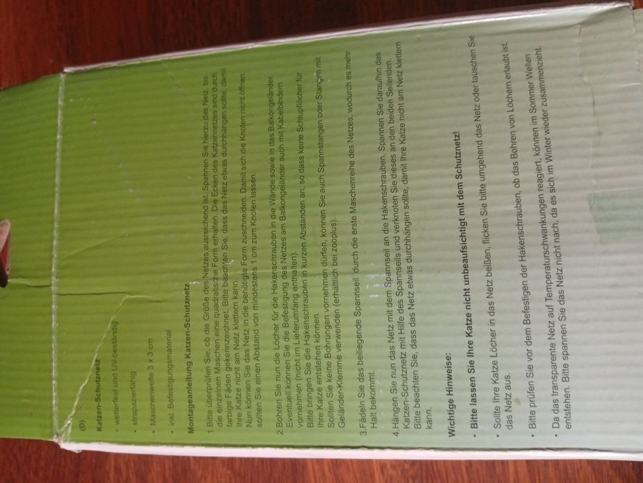 Siatka ochronna dla kota balkon 8x3m