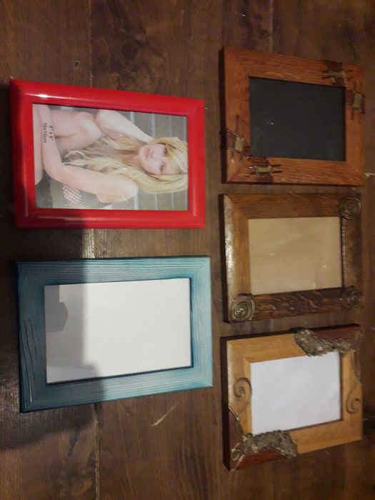 zestaw 5 ramek drewnianych przyozdabianych