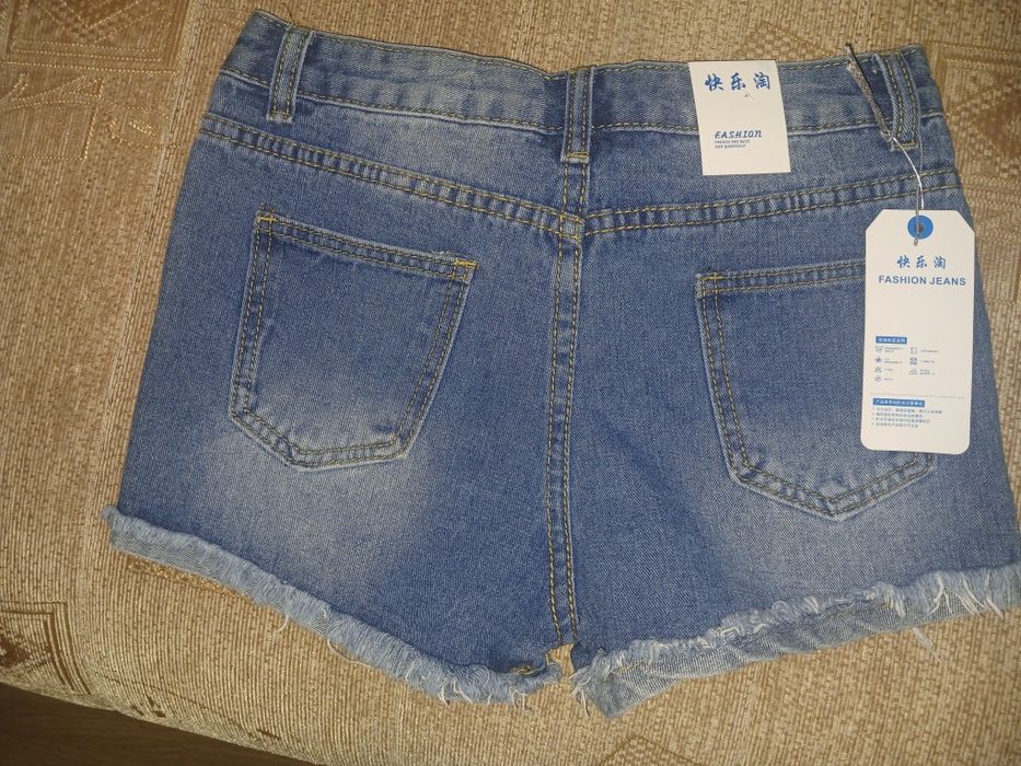 Джинсові шорти з високою посадкою