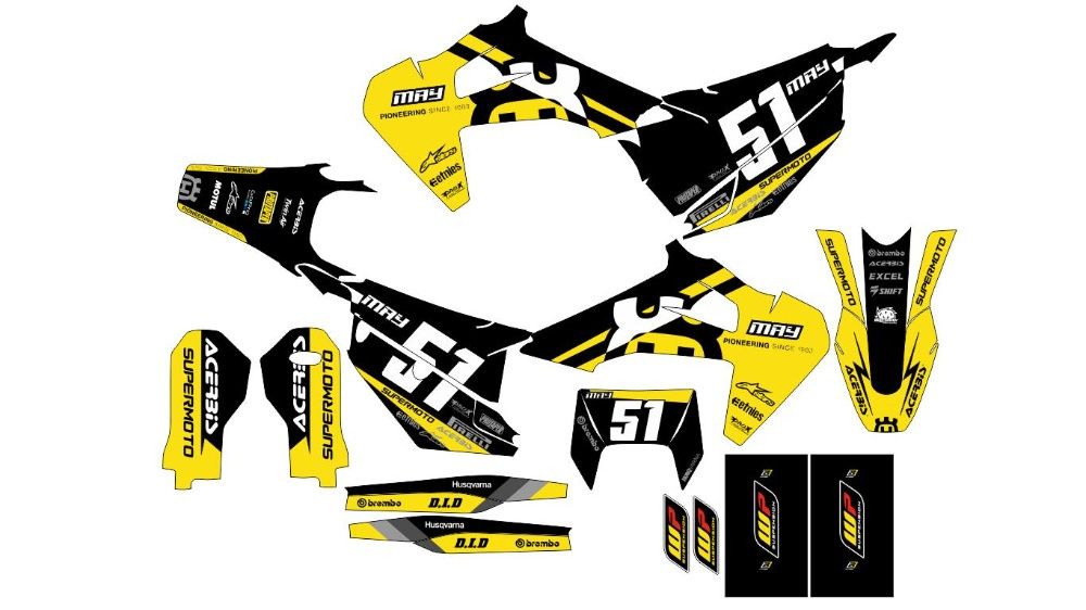 Толстые Фирменные Наклейки Кросс Єндуро KTM SXF EXC Husqvarna Yamaha y