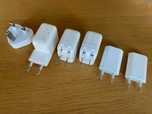 Conjunto 6 carregadores de corrente Apple para iPhone (USB-A).