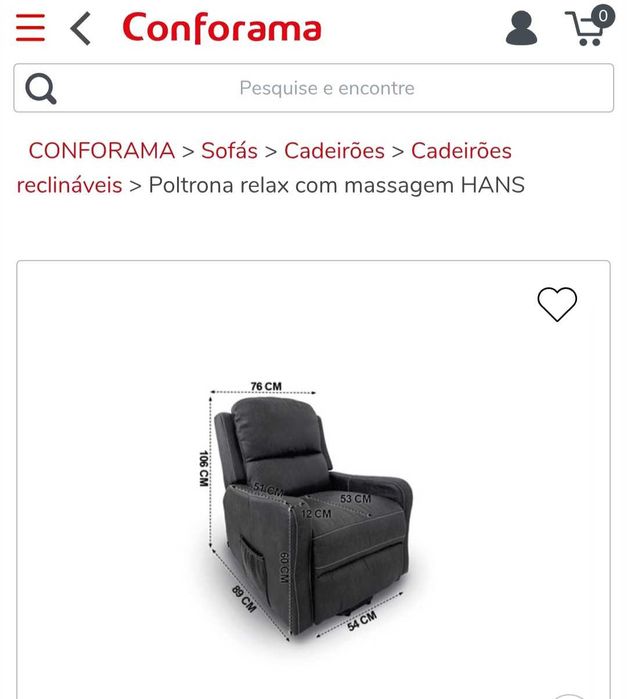 Sofá Poltrona Relax com Massagens