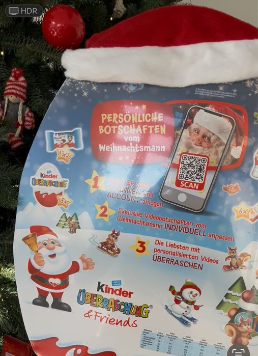 адвент-календар Kinder з шапкою ціна гурнт від 3 шт, в поздріб 1450
