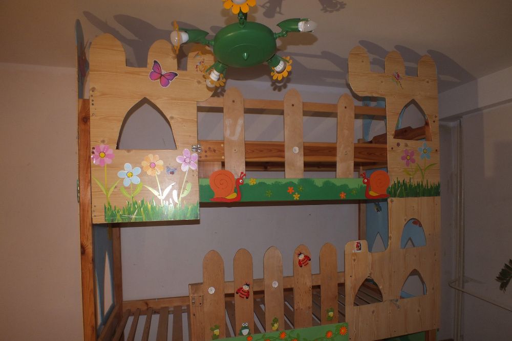 Żyrandol dla dziewczynki i zasłonka kwiatek antresola na życzenie