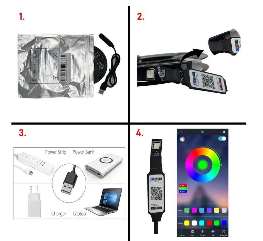 RGB LED светодиодная лента USB Bluetooth 5м