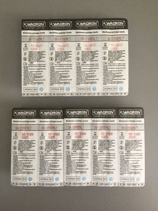 Igły cartridge do tatuażu KWADRON RL RS SEM MG FL 148szt + DYNAMIC BLK