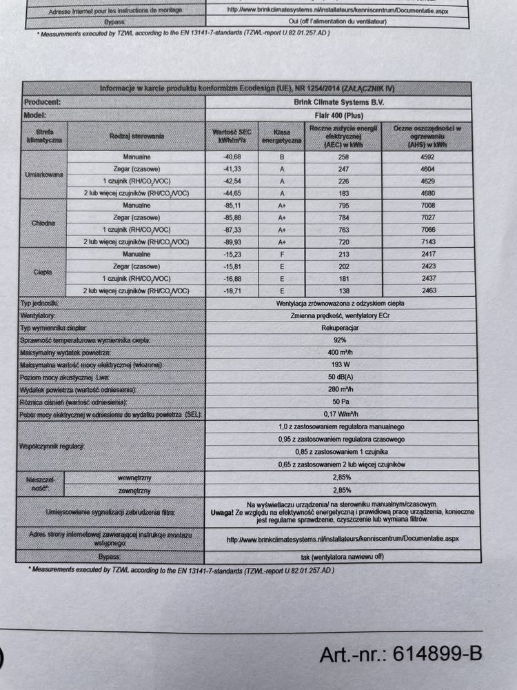 Rekuperacja blink flair 400  ze sterownikiem plus gratisy!