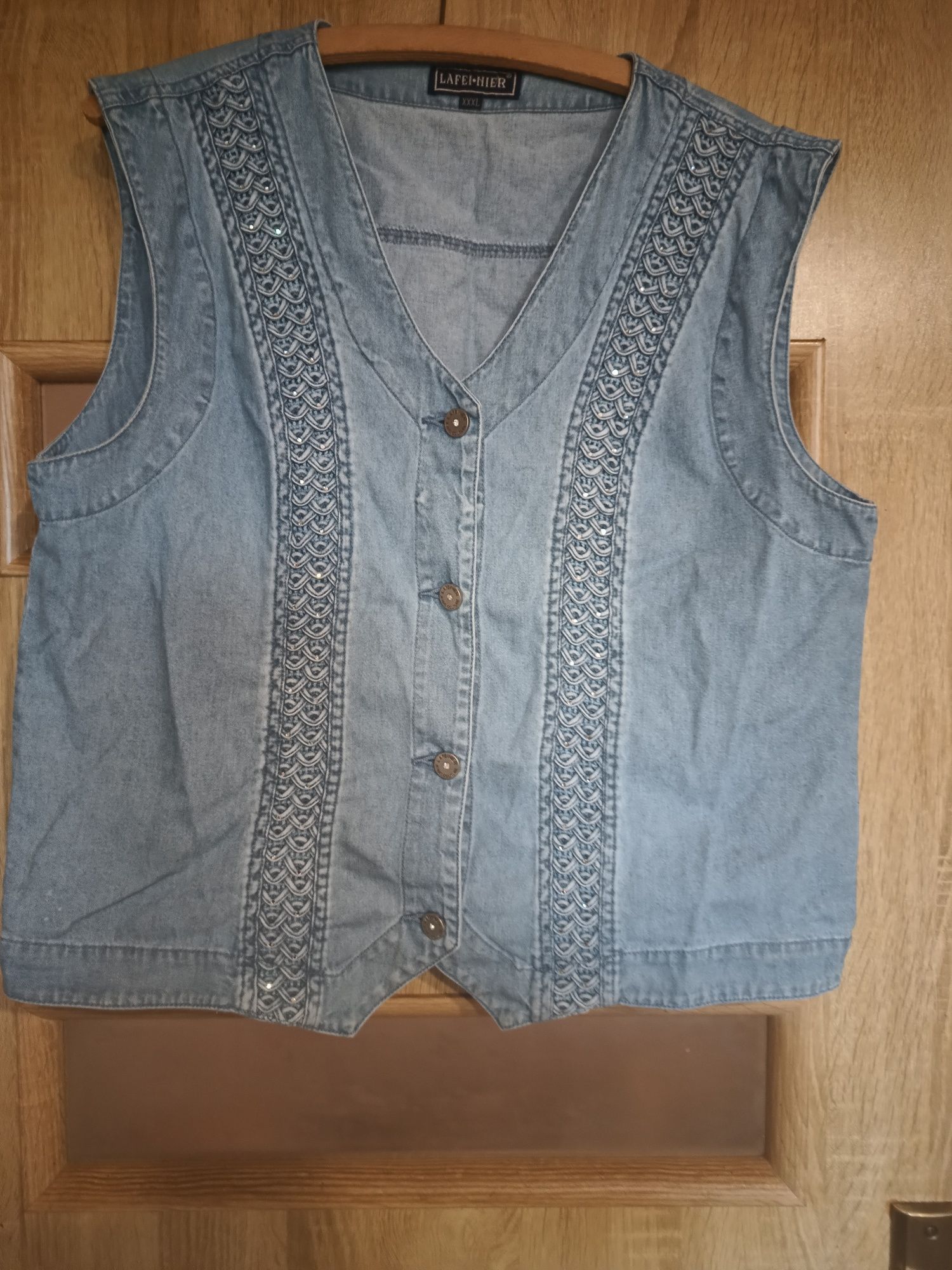 Spódnica i kamizelka jeans XXL