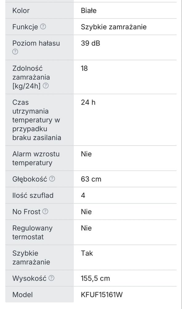 Zamrażarka szufladowa marki Kernau KFUF 15161 W