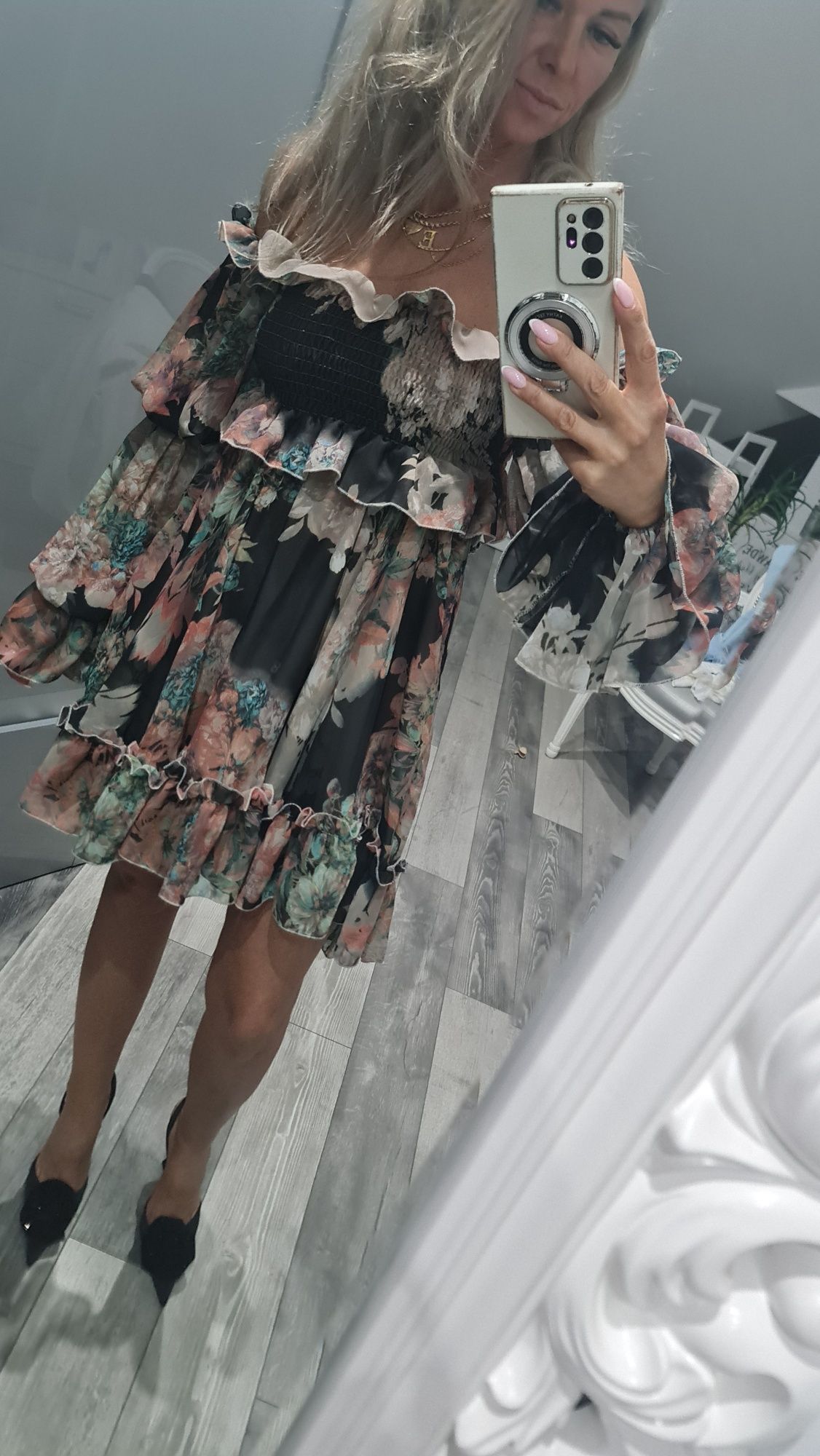 Atelier joanna muzyk sukienka kwiaty 34 36 xs s