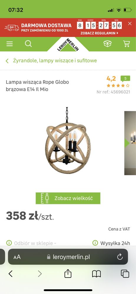 Lampa wisząca Rope Globo