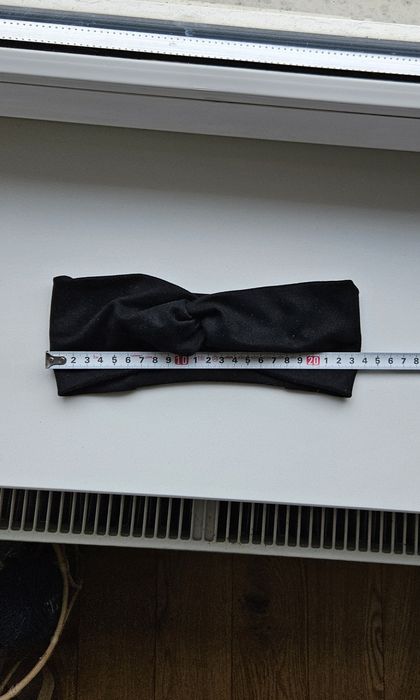 Czarna bawełniana opaska z twistem węzełkiem z dresówki S lub dla dzie