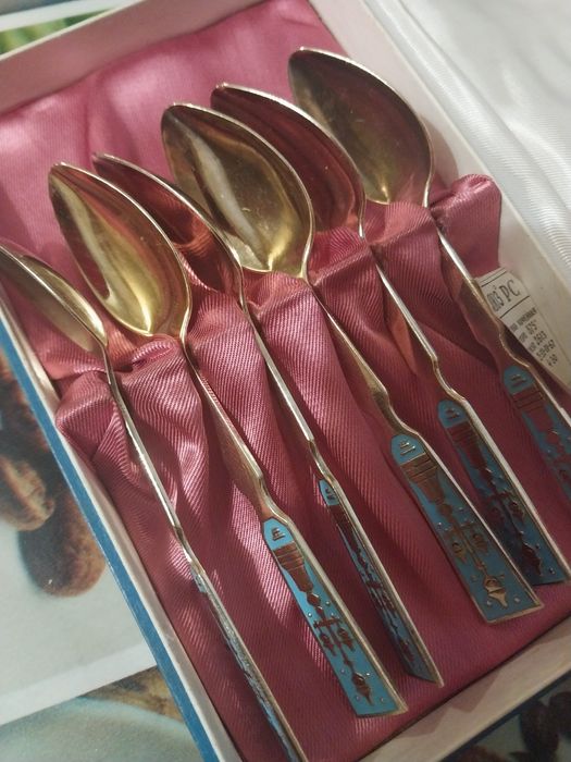 Серебро Ложки НОВЫЕ ЛЮЗ!Мельхиор СССР,клеймо, остались только ножи Б/У